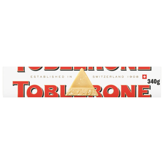 TOBLERONE WHITE CHOCOLATE WITH HONEY & ALMOND NOUGAT 340g — image 1