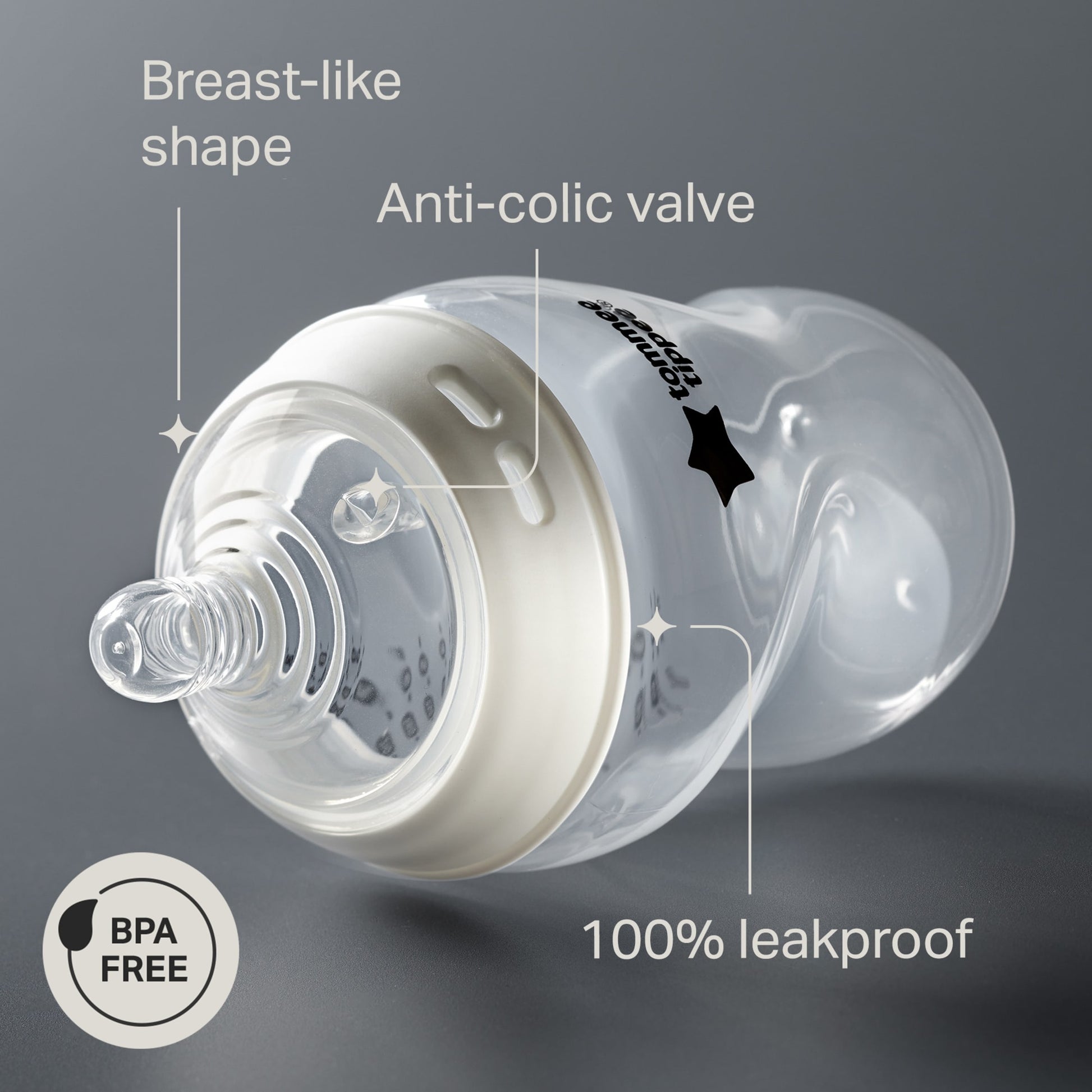 Tommee Tippee Baby Bottles, Natural Start Anti-Colic Baby Bottle, Slow Flow, 260ml, 0m+, Pack of 3 — image 3