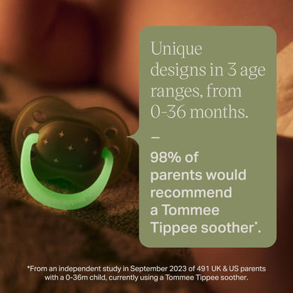 TOMMEE TIPPEE NIGHT GLOW ORTHODONTIC SILICONE 18-36M 2 SOOTHERS — image 4