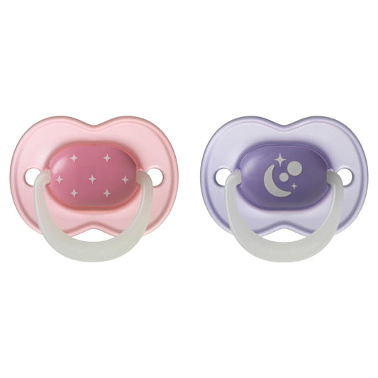 TOMMEE TIPPEE NIGHT GLOW ORTHODONTIC SILICONE 6-18M 2 SOOTHERS — image 1