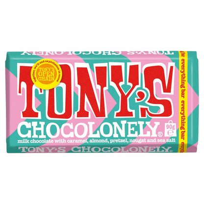 TONY'S Chocolonely Milk Chocolate Caramel Pretzel Almond Nougat Sea