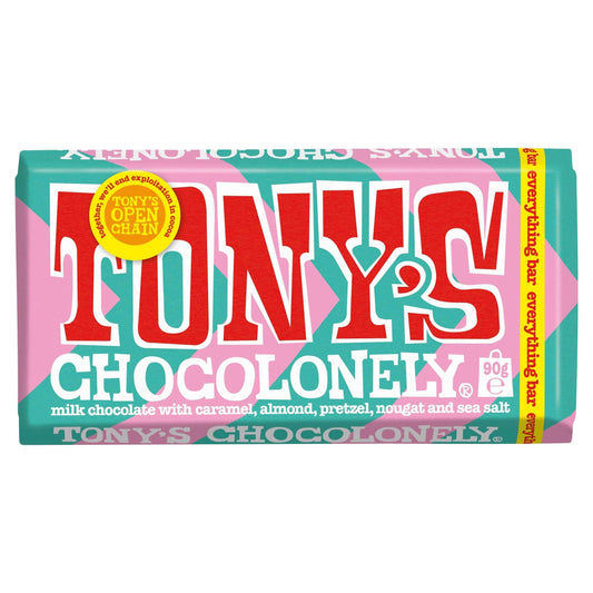 TONY'S Chocolonely Milk Chocolate Caramel Pretzel Almond Nougat Sea