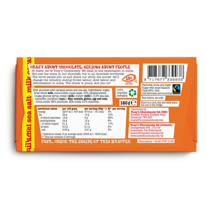 Tony's Chocolonely Milk Chocolate Caramel Sea Salt 180G — image 2