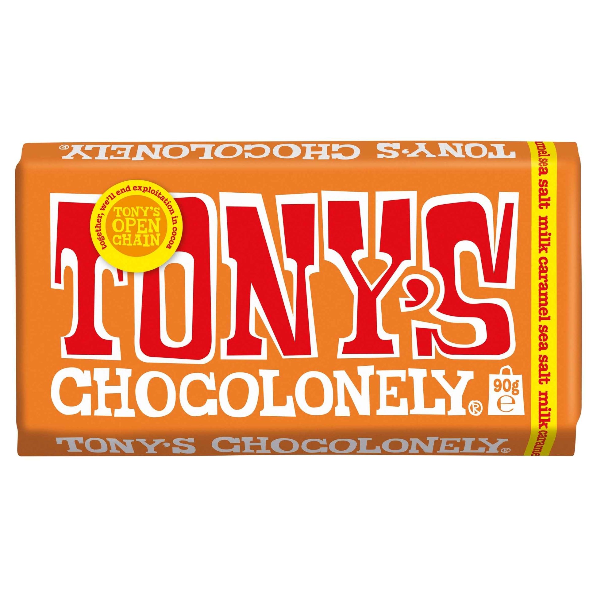 TONY'S Chocolonely Milk Chocolate Caramel Sea Salt 90g