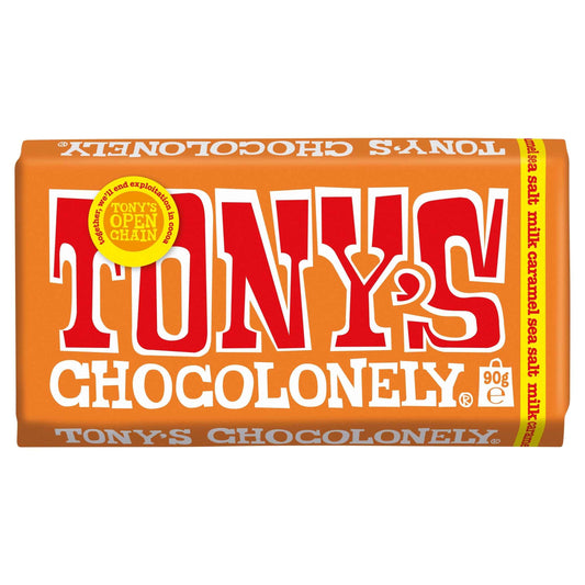 TONY'S Chocolonely Milk Chocolate Caramel Sea Salt 90g