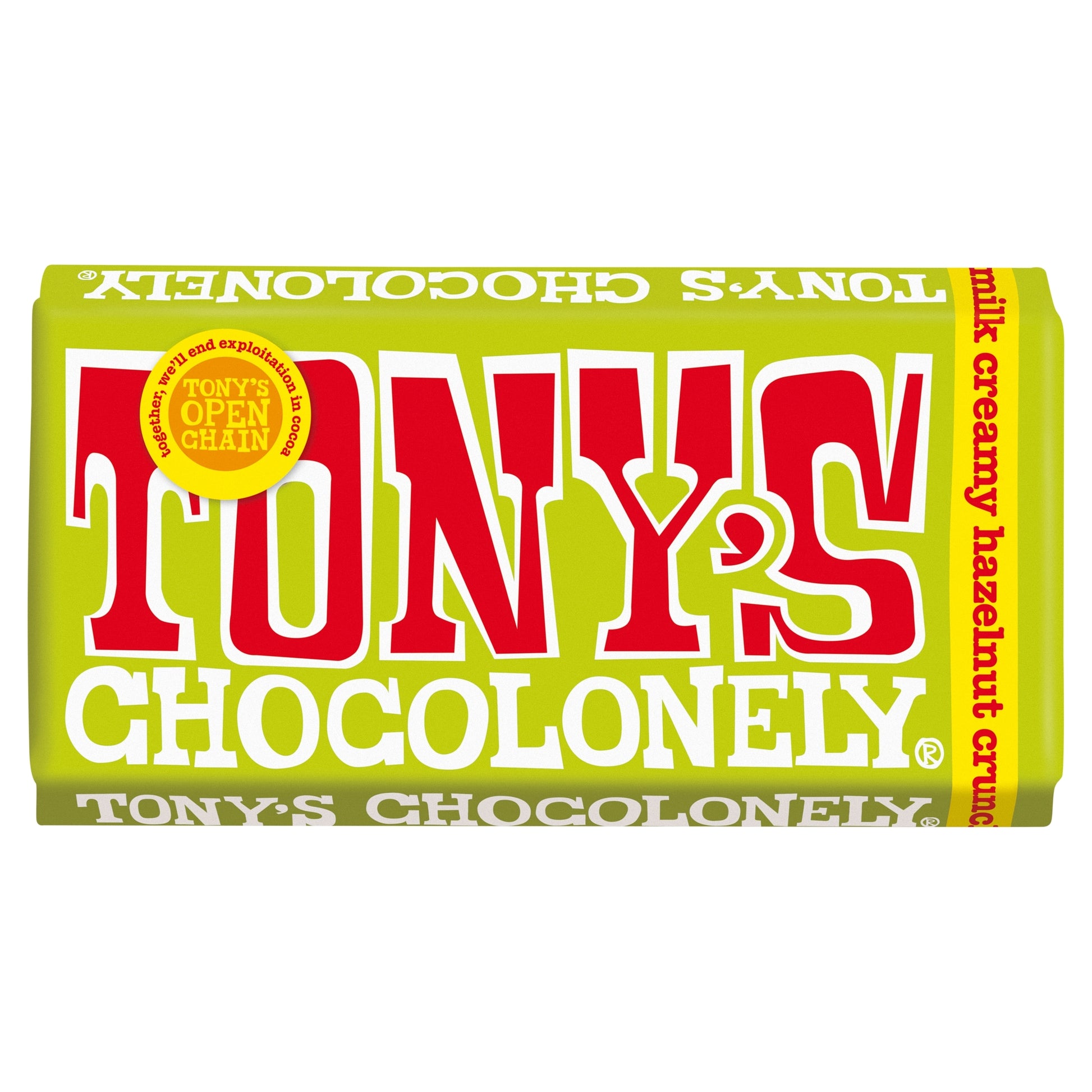 Tony's Chocolonely Milk Chocolate Creamy Hazelnut Crunch 180G — image 1