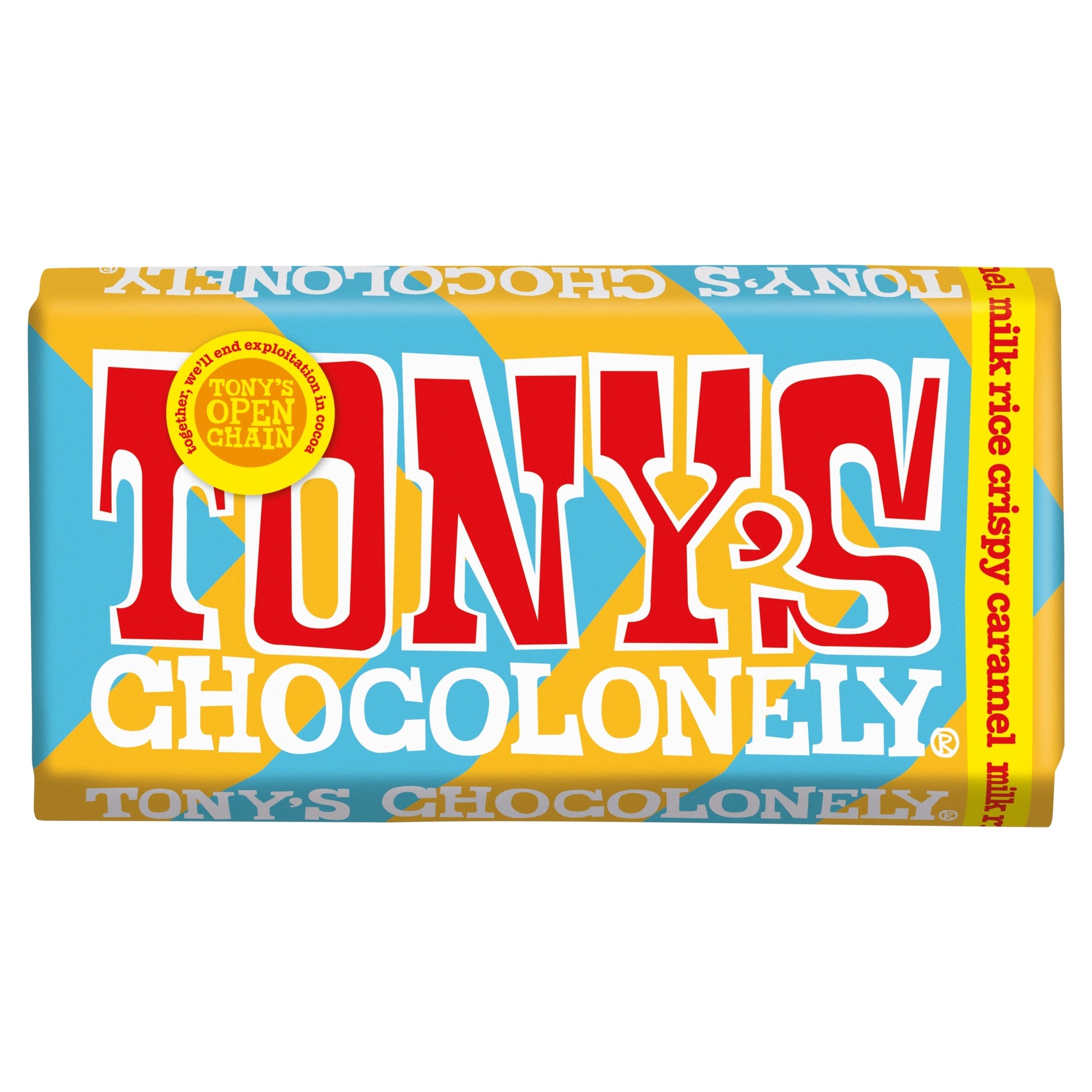 Tonys Chocolonely Milk Chocolate Rice Crisp Caramel 180g — image 1