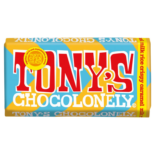 Tonys Chocolonely Milk Chocolate Rice Crisp Caramel 180g — image 1