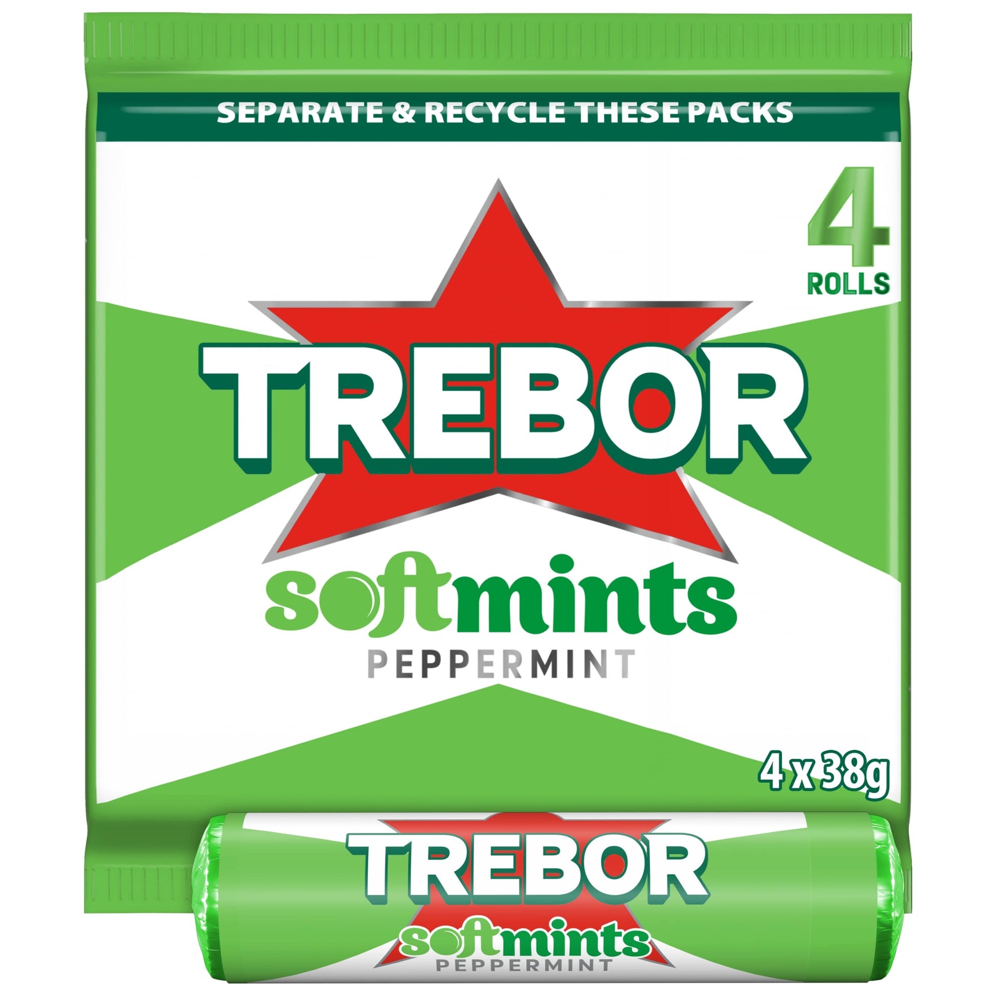 Trebor Soft Mint Peppermint Multipack 4 pack 38g — image 1