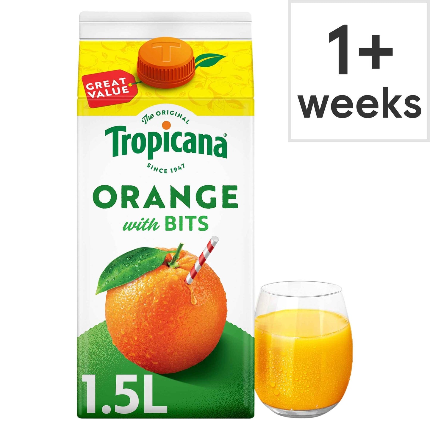 TROPICANA Original Orange Fruit Juice With Bits 1.5l