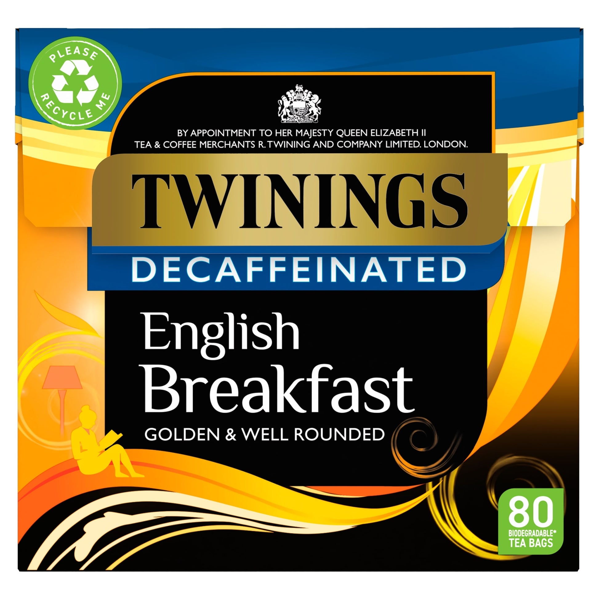Twinings English Breakfast Decaffeinated 80 Tea Bags 218g — image 1