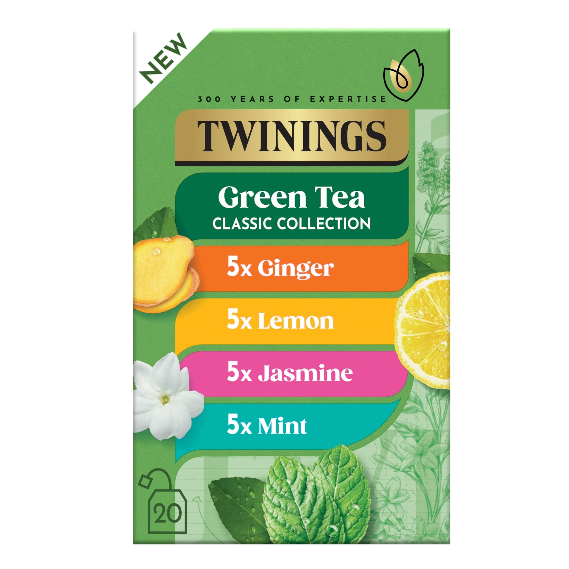 Twinings Green Tea Classic Collection 20 Tea Bags 42.5g — image 1