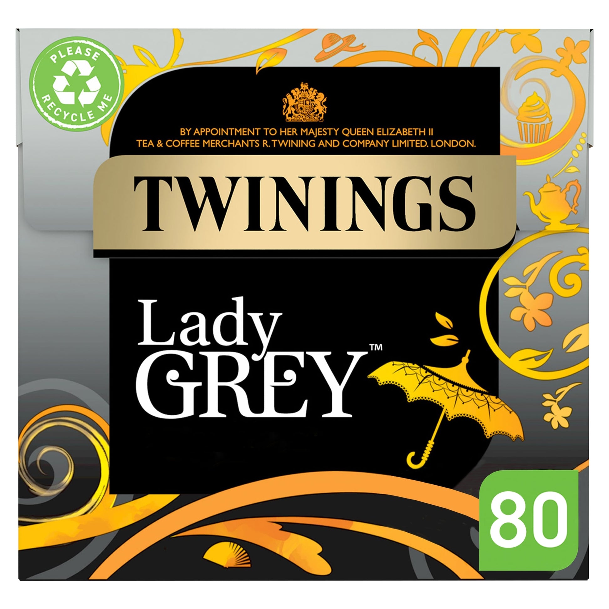 Twinings Lady Grey Tea Bags 80 Pack 200g — image 1