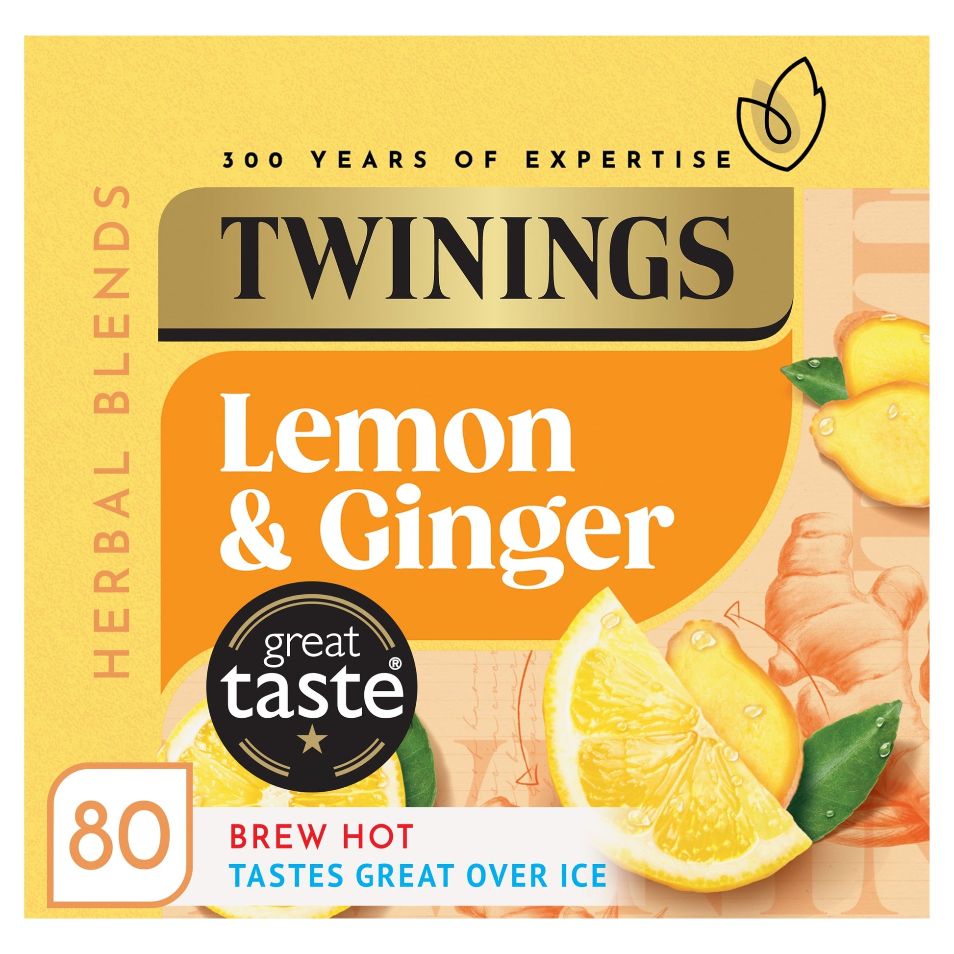 Twinings Lemon & Ginger Tea Bags 80 Pack 120g — image 1