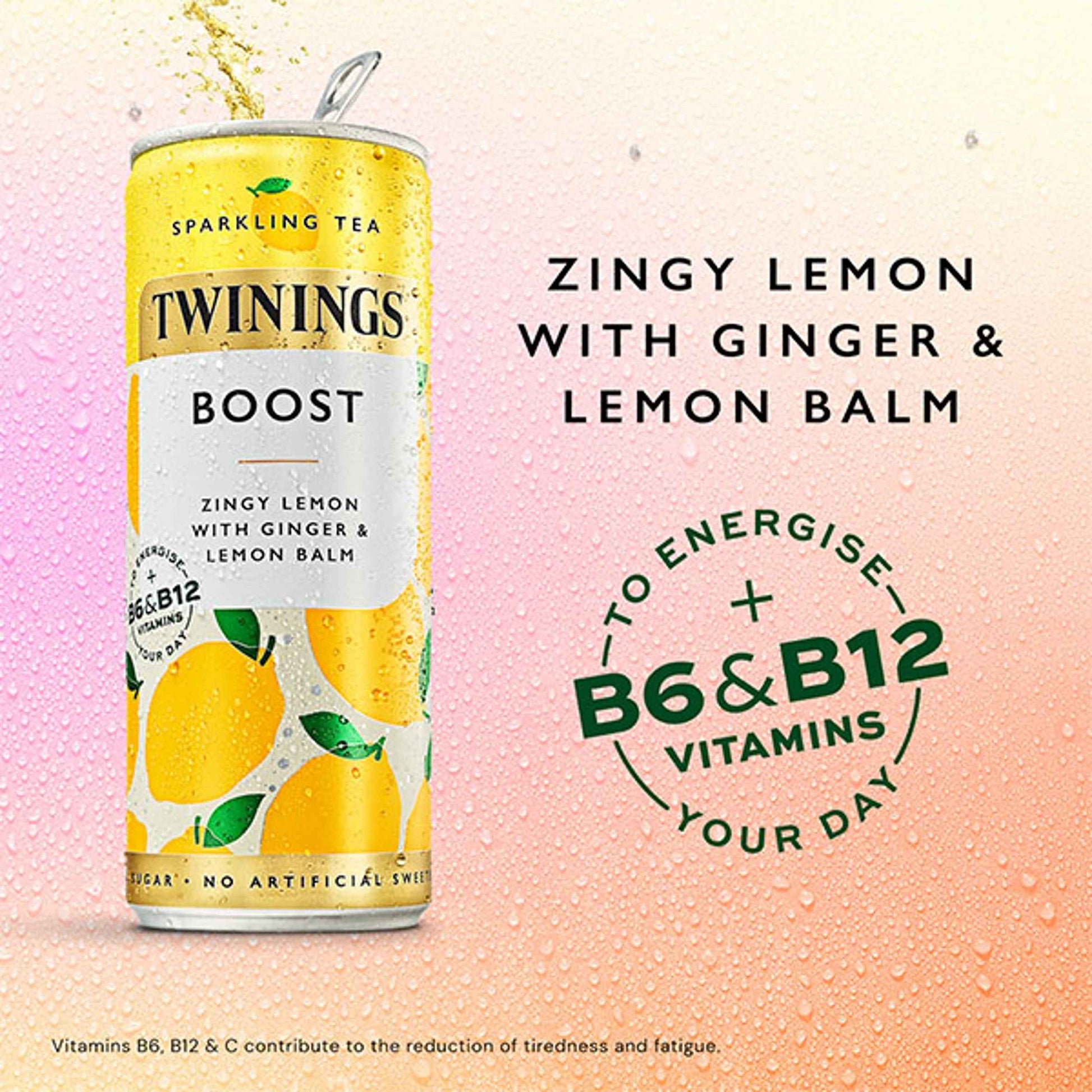 TWININGS Sparkling Tea Boost Zingy Lemon With Ginger 4x250ml