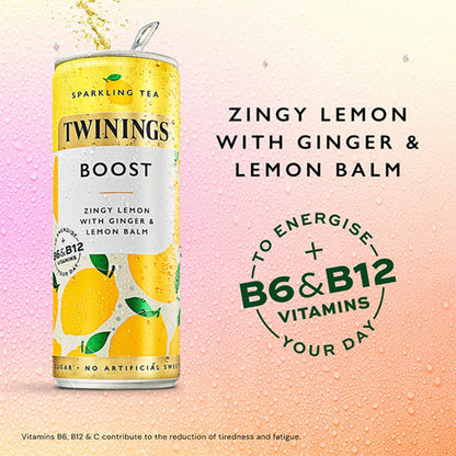 TWININGS Sparkling Tea Boost Zingy Lemon With Ginger 4x250ml