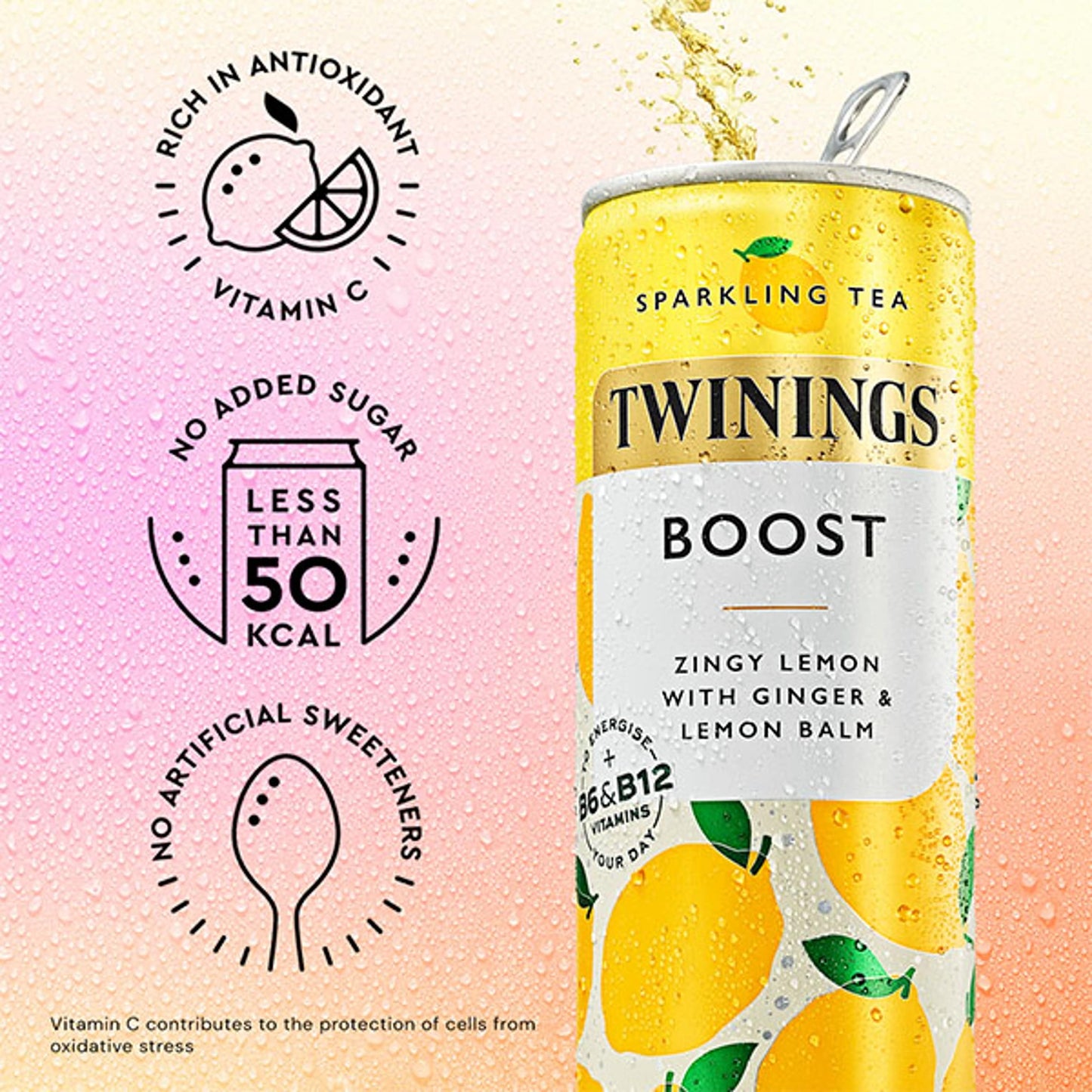 Twinings Sparkling Tea Boost Zingy Lemon with Ginger 4x250ml — image 4