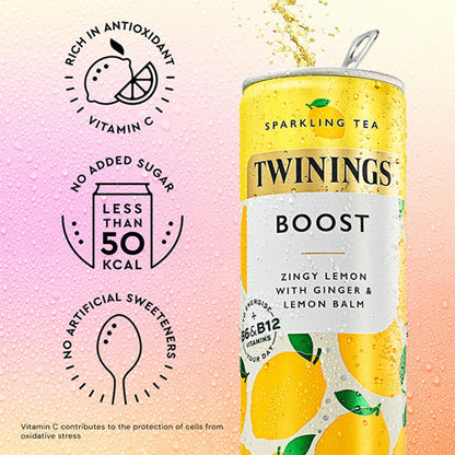 Twinings Sparkling Tea Boost Zingy Lemon with Ginger 4x250ml — image 4
