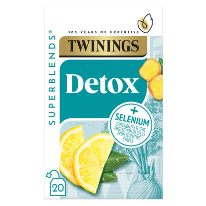 Twinings Superblends Detox Lemon & Ginger with Burdock Root & Fennel 20 Tea Bags 40g — image 1
