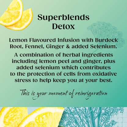 Twinings Superblends Detox Lemon & Ginger with Burdock Root & Fennel 20 Tea Bags 40g — image 2