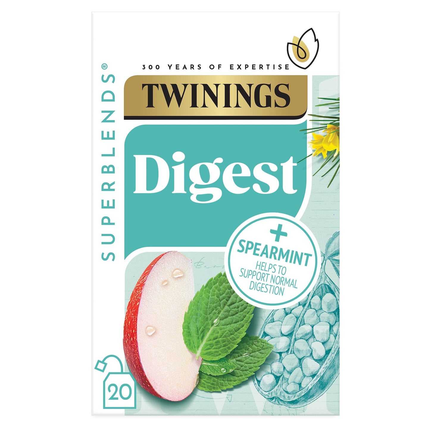 Twinings Superblends Digest Spearmint, Apple & Rooibos 20 Tea Bags 35g — image 1