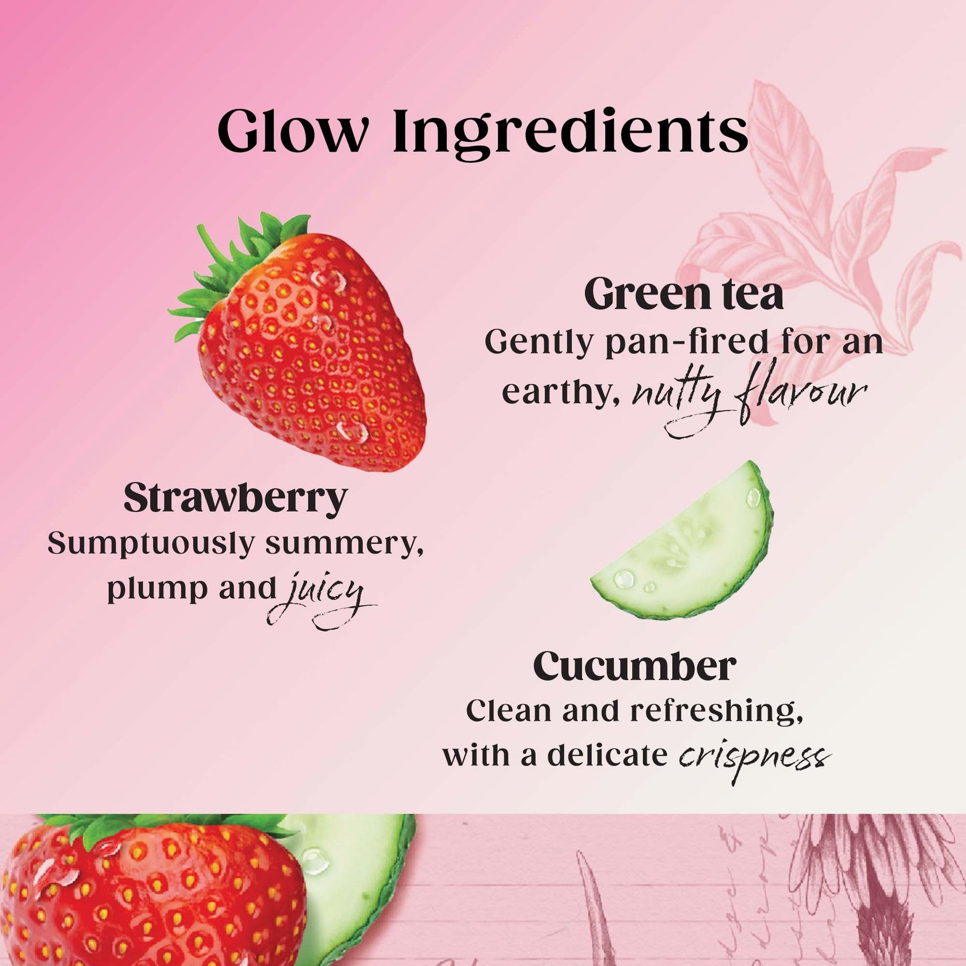 Twinings Superblends Glow Strawberry & Cucumber with Green Tea 20 Tea Bags 40g — image 3