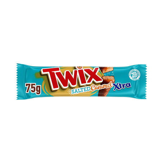 Twix Xtra Salted Caramel Milk Chocolate Biscuit Twin Bars 75g — image 1