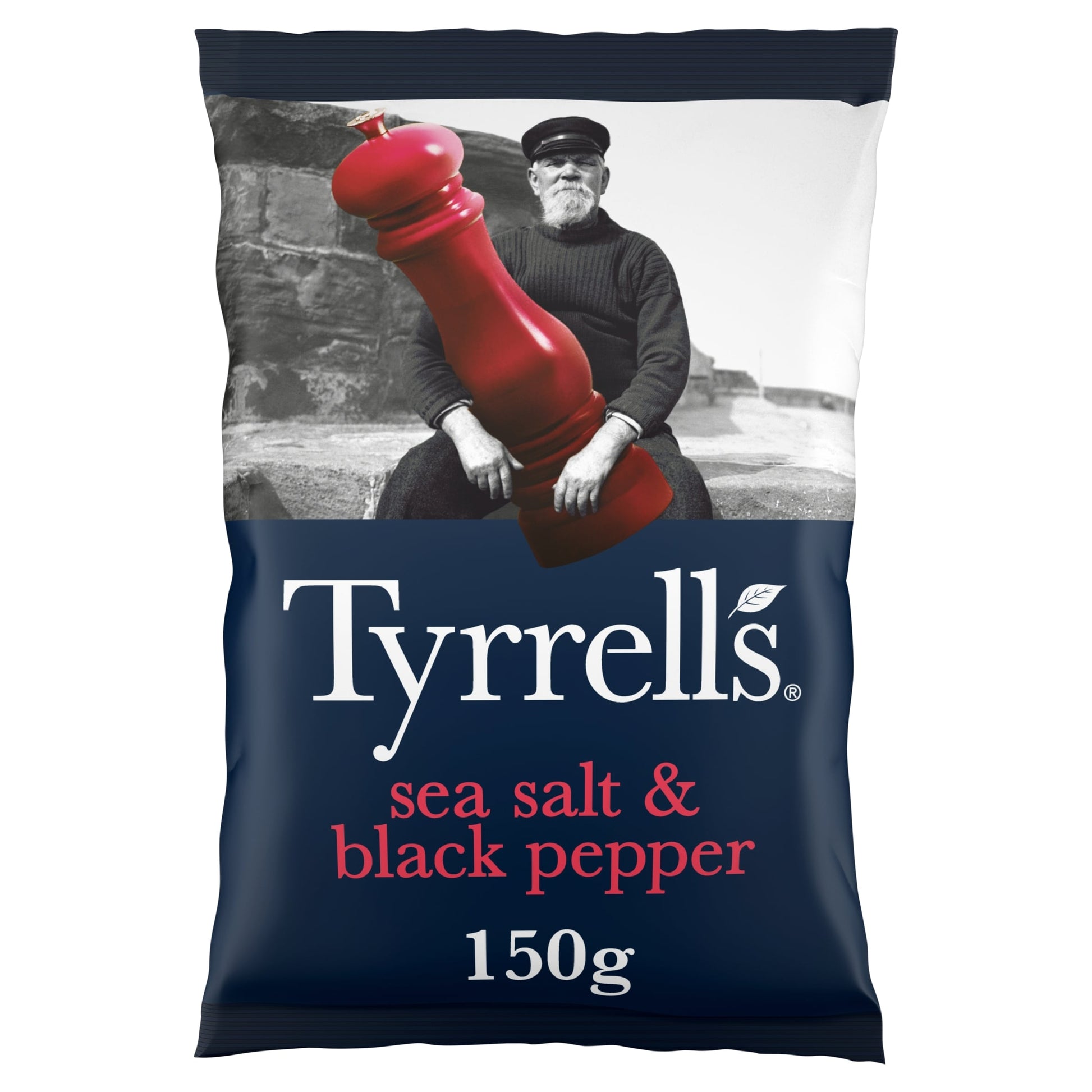 Tyrrells Sea Salt & Black Pepper Seasoned Potato Crisps 150g — image 1