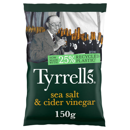 Tyrrells Sea Salt & Cider Vinegar Sharing Crisps 150g — image 1