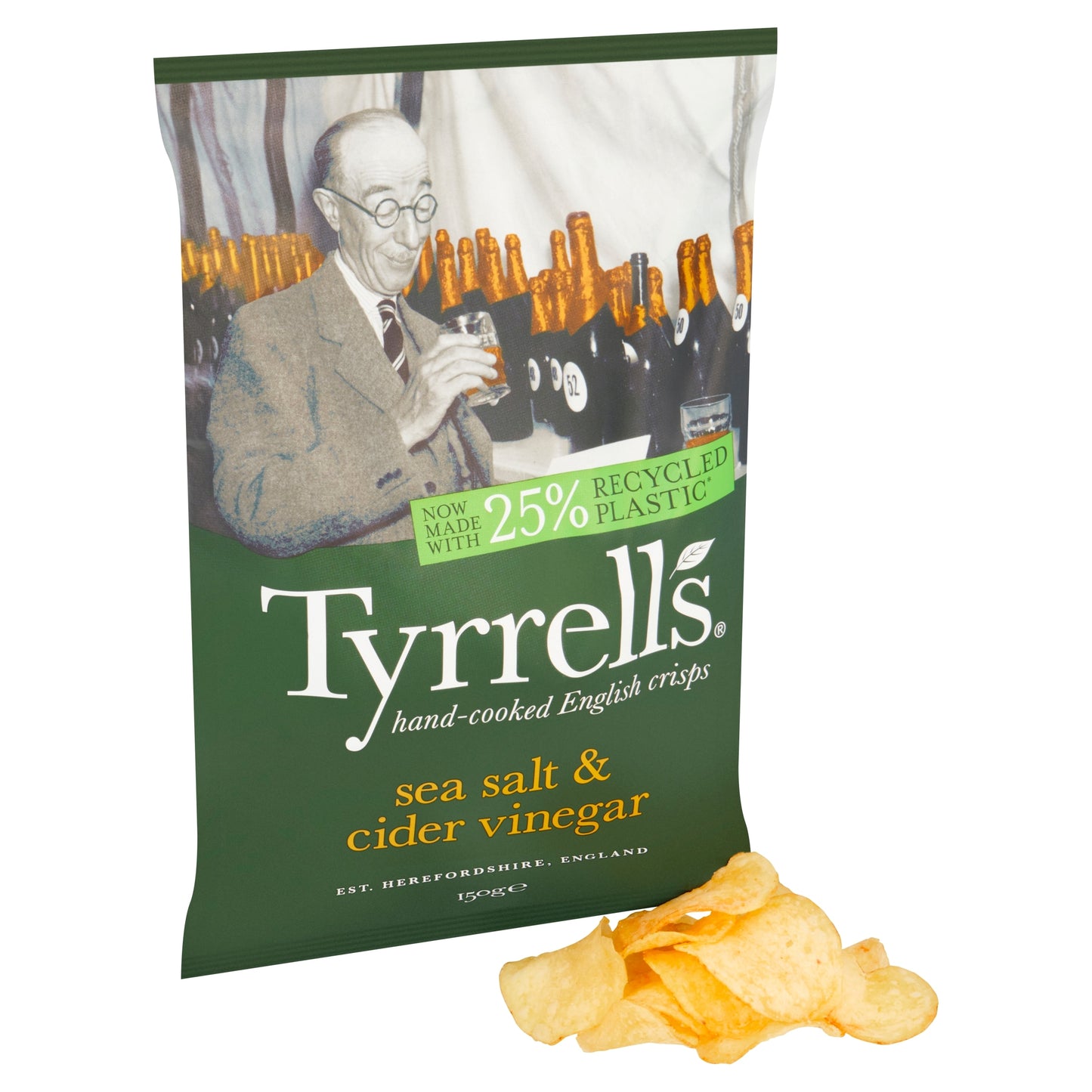 Tyrrells Sea Salt & Cider Vinegar Sharing Crisps 150g — image 2