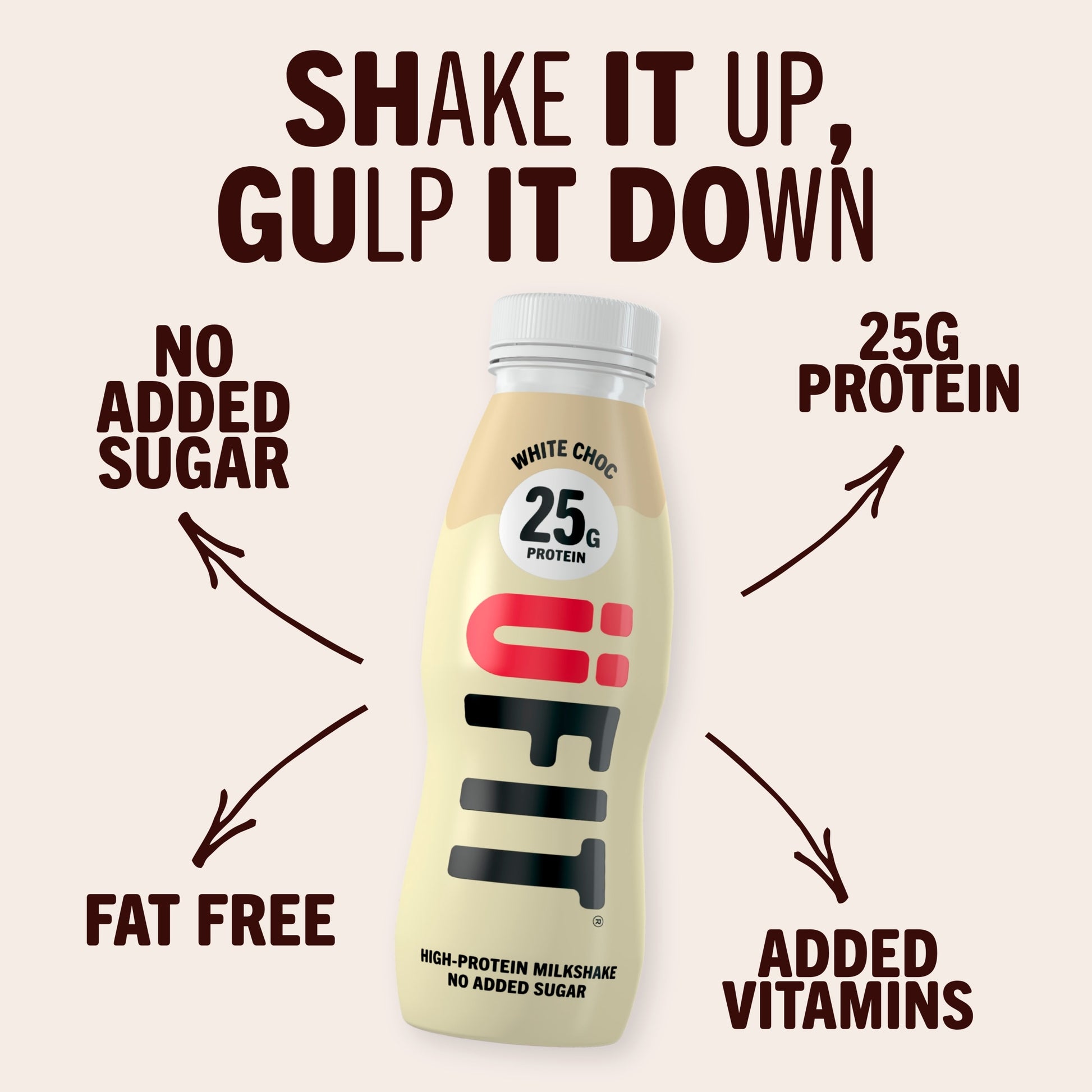 UFIT High Protein Milkshake - White Chocolate 330ml — image 2