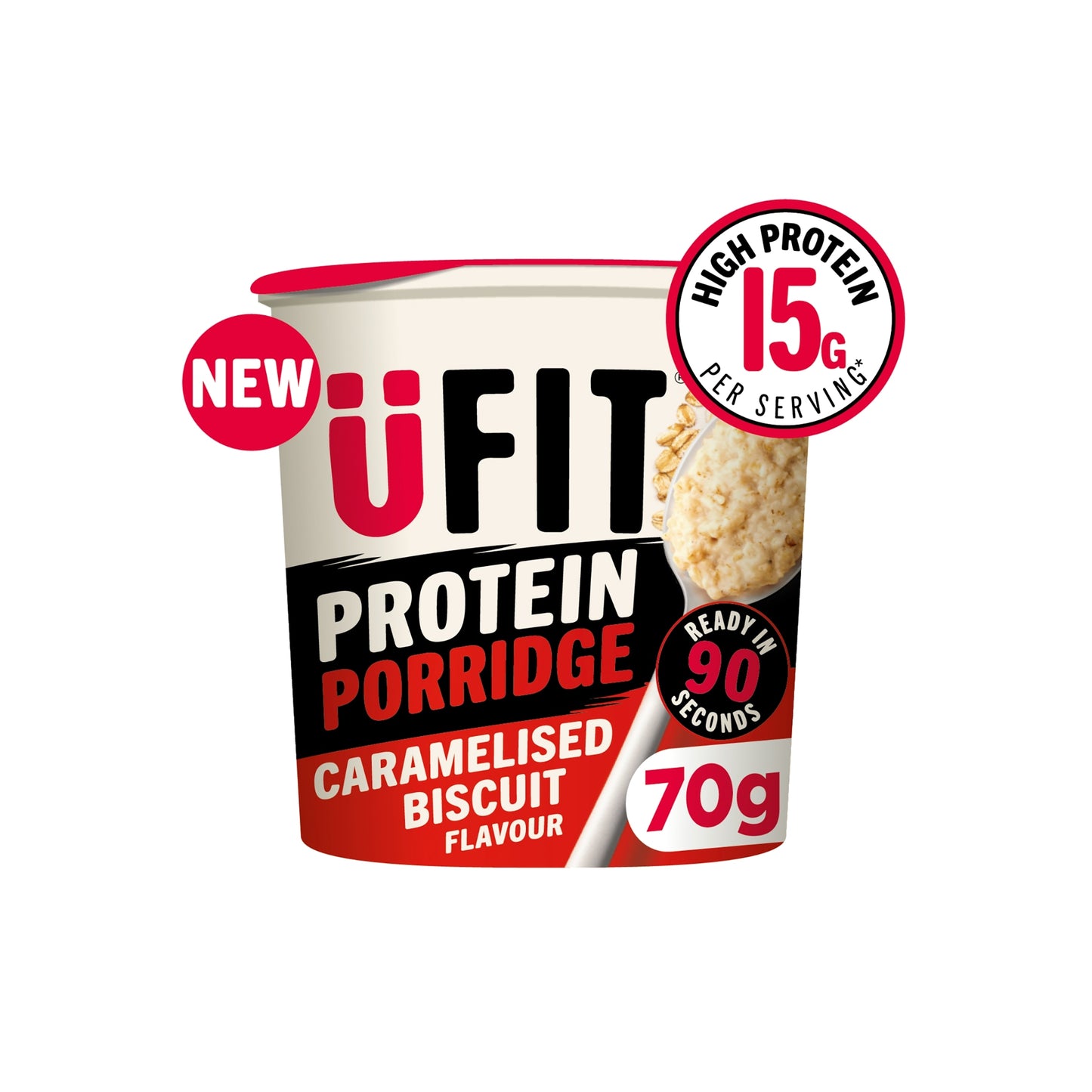 UFIT Protein Caramelised Biscuit Porridge Pot 70g — image 1