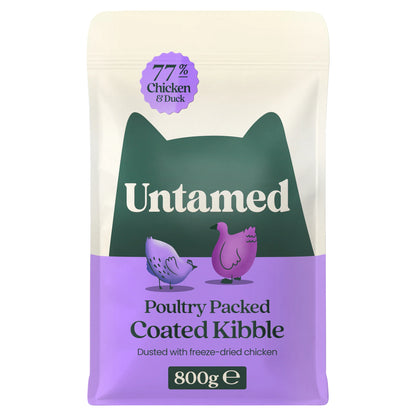 Untamed Coated Kibble Chicken and Duck Cat Food 800g — image 1