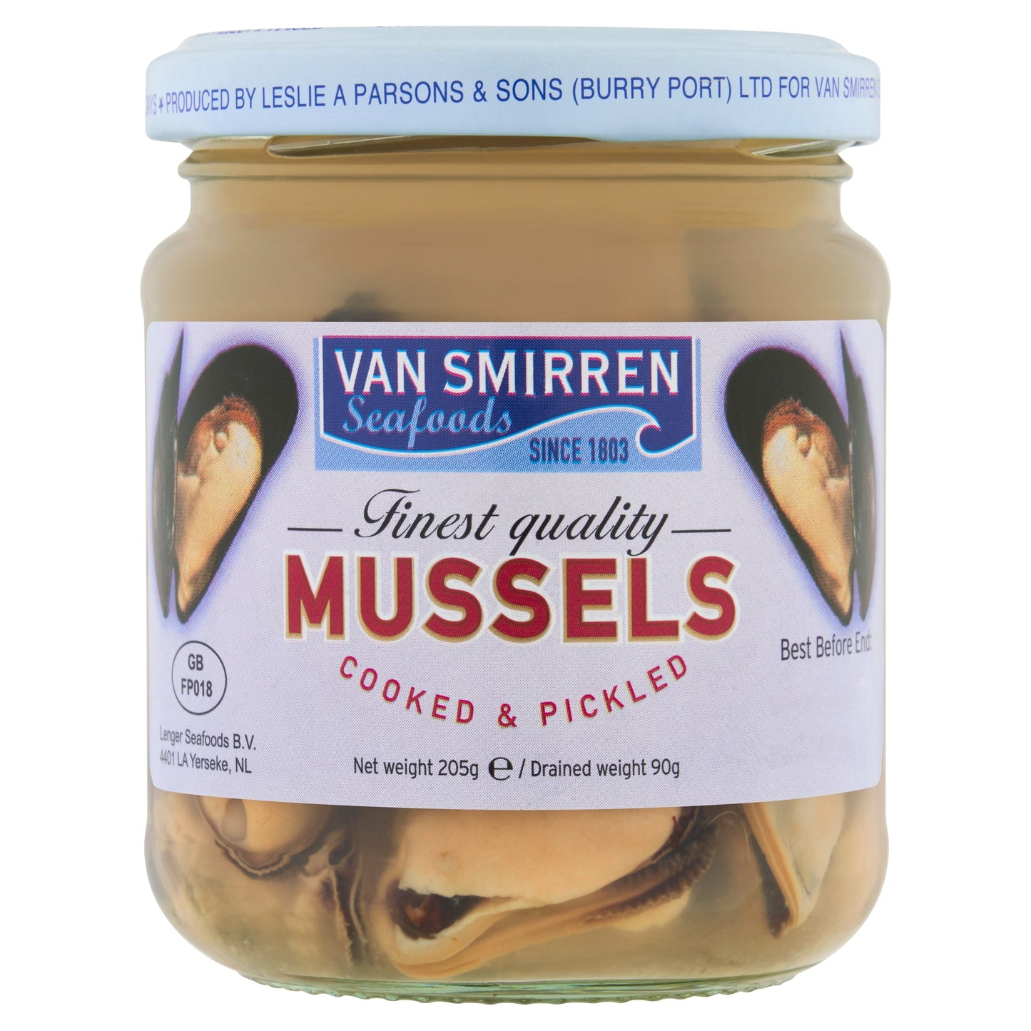 Van Smirren Mussels Cooked 8 Pickled 205G — image 1