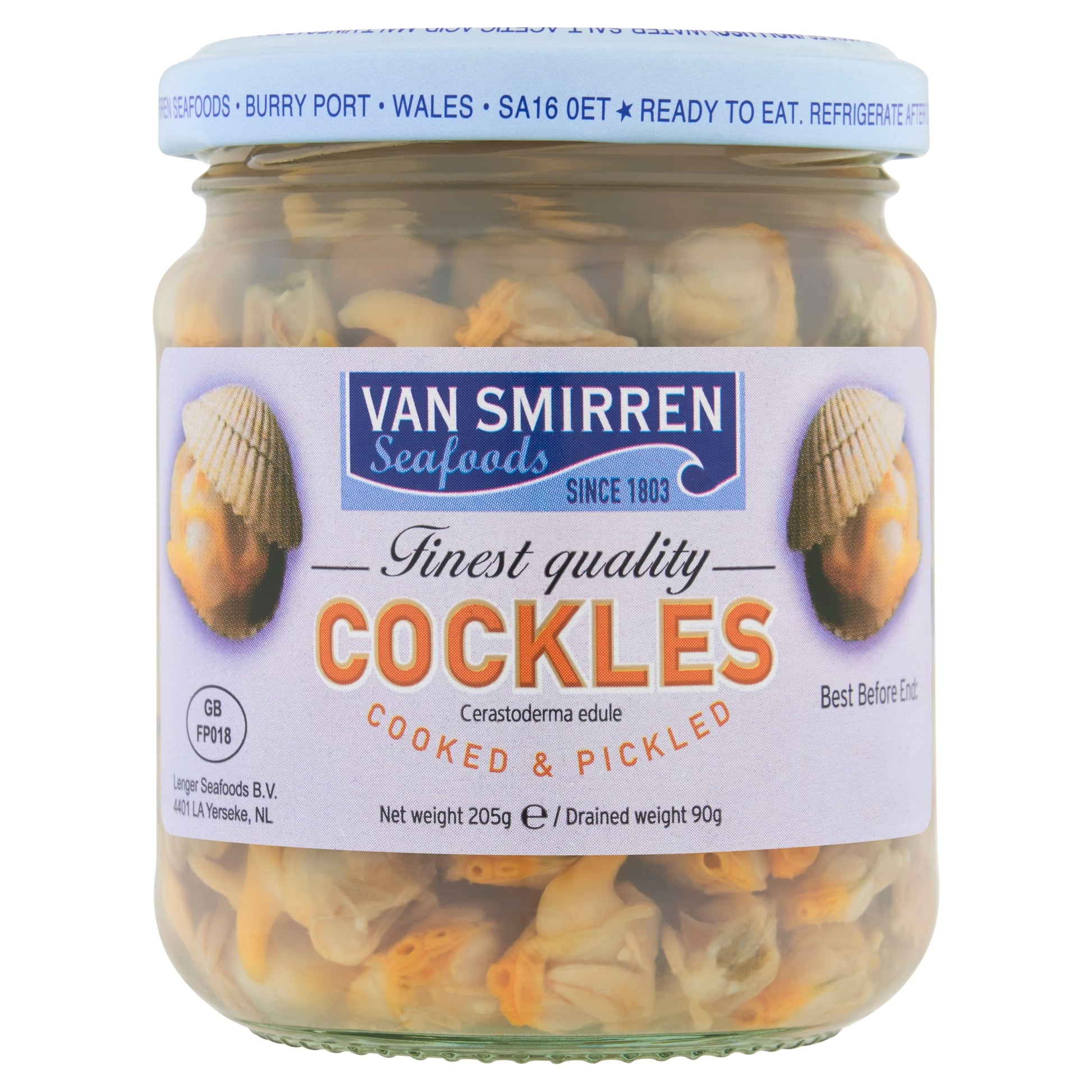 Van Smirren Seafoods Cooked & Pickled Cockles 205g — image 1