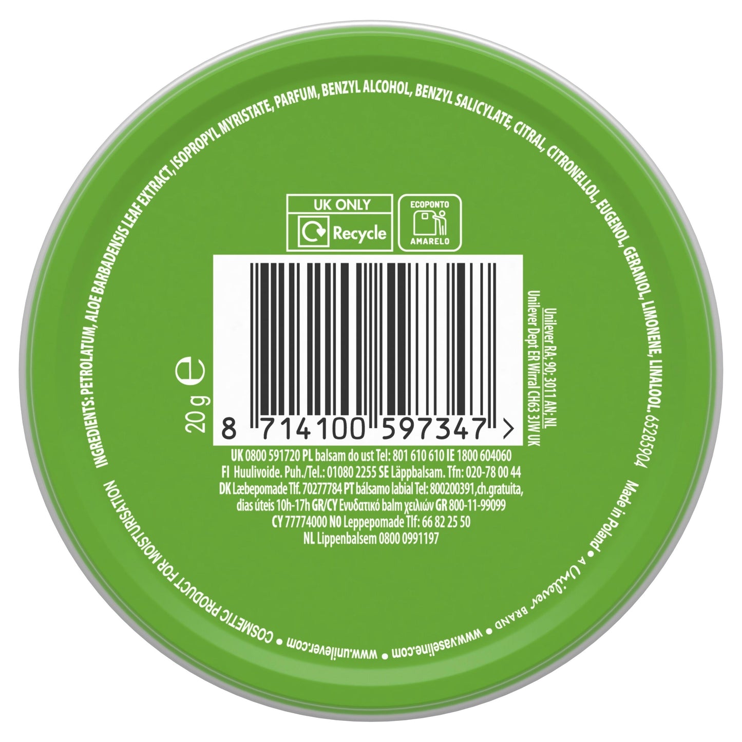 Vaseline Lip Therapy Aloe Vera 20G — image 2