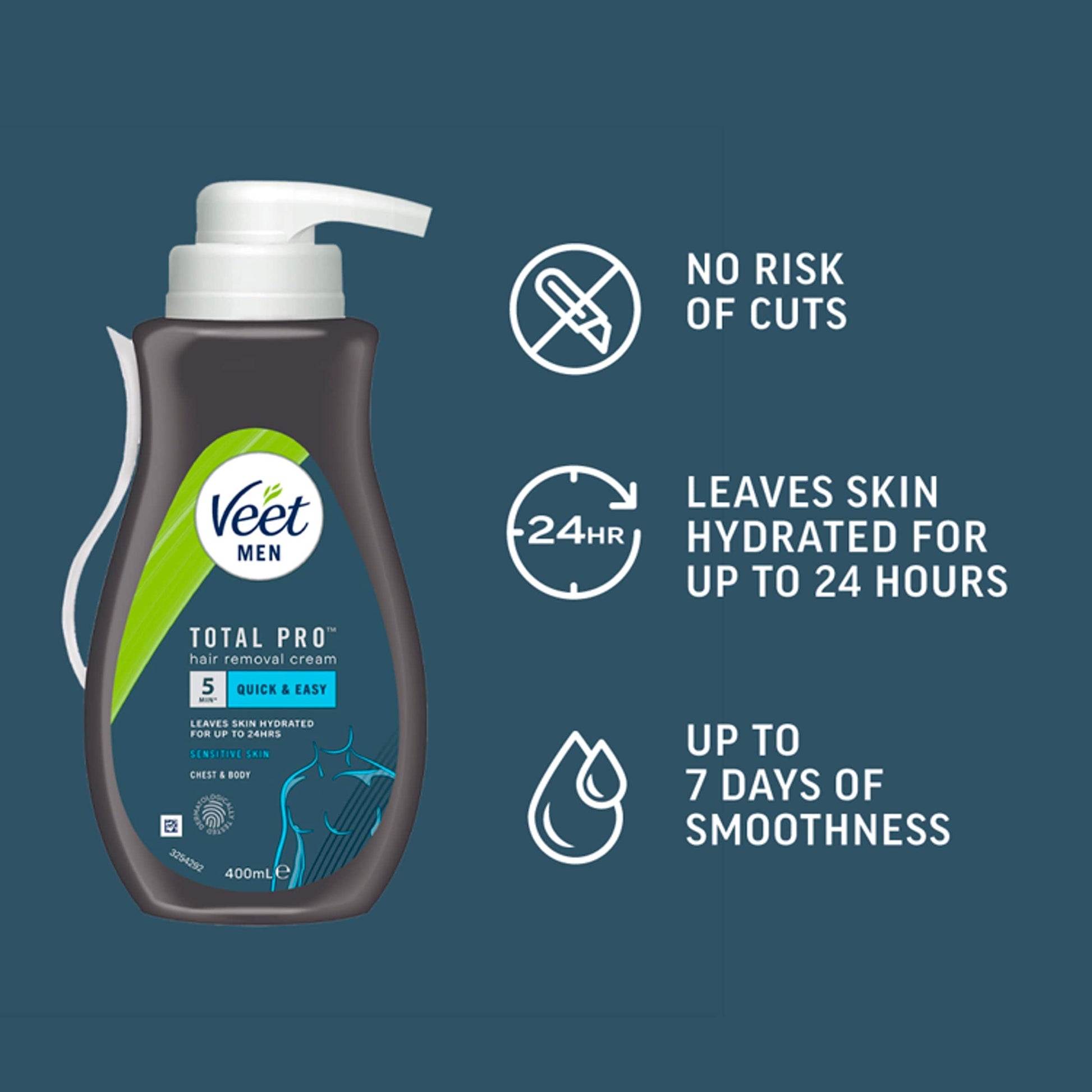 Veet Men sensitive hair removal cream 400ml — image 3