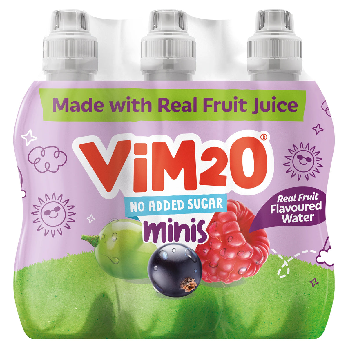 Vim2O Minis Real Fruit Flavoured Water 6x250ml — image 1
