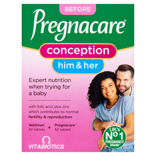 Vitabiotics Pregnacare Him & Her Conception Vitamin & Mineral Tablets Dual Pack 60s — image 1