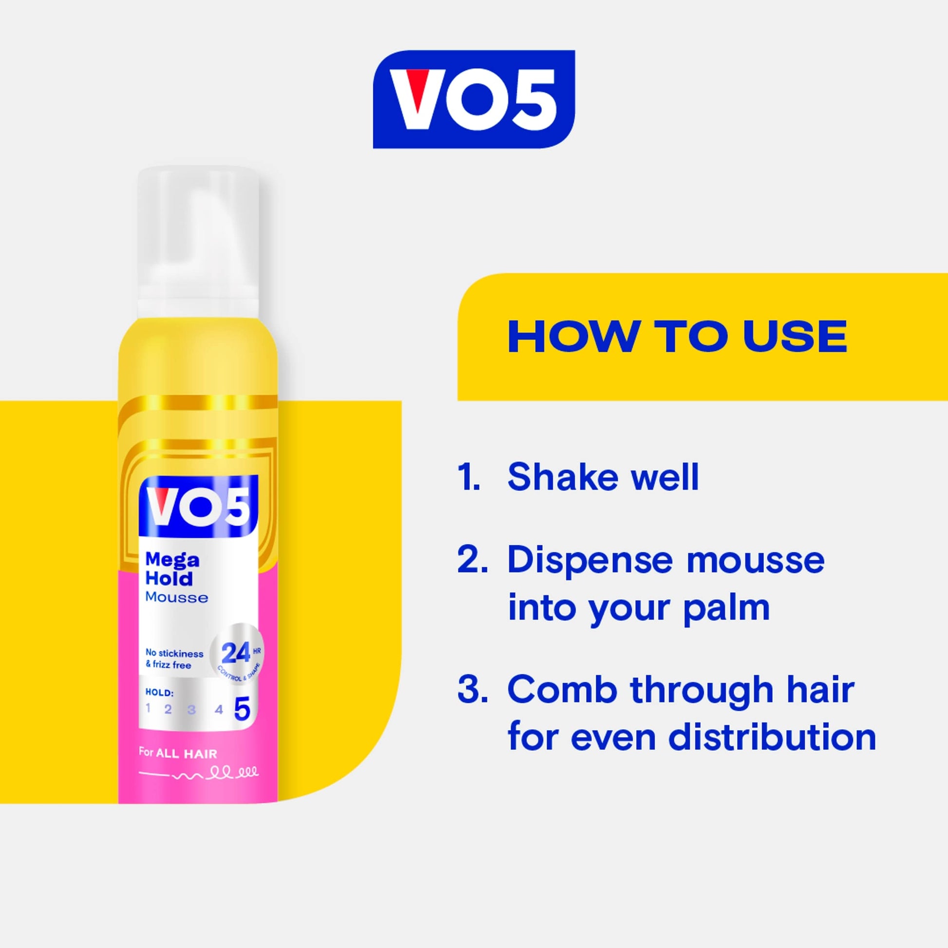 VO5 Mega Hold Mousse 200ml — image 3