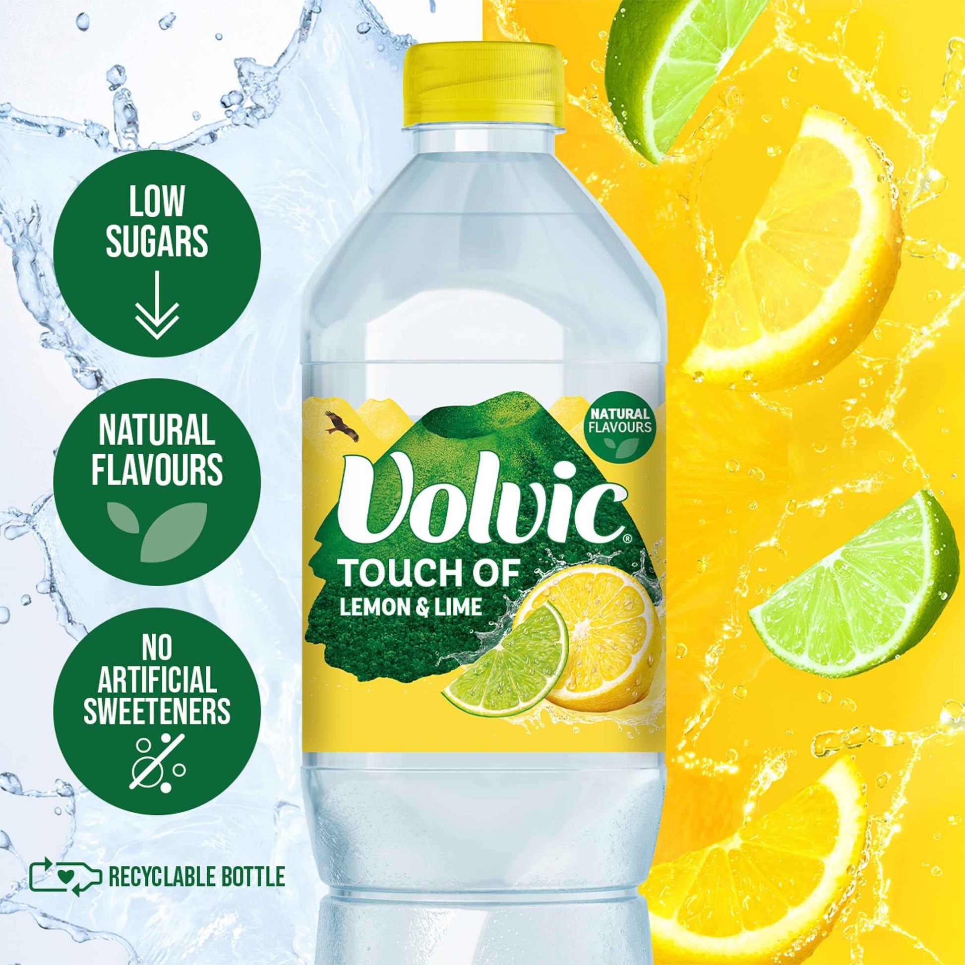 VOLVIC Touch Of Fruit Lemon & Lime Still Flavoured Water 1.5l
