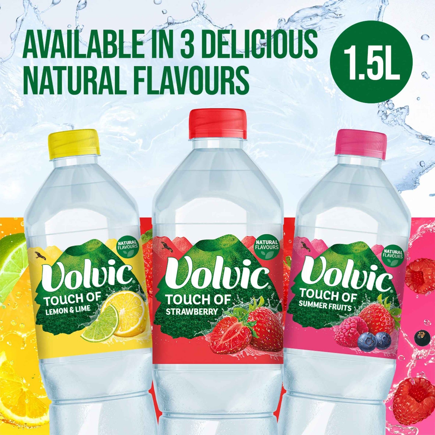 VOLVIC Touch Of Fruit Lemon & Lime Still Flavoured Water 1.5l