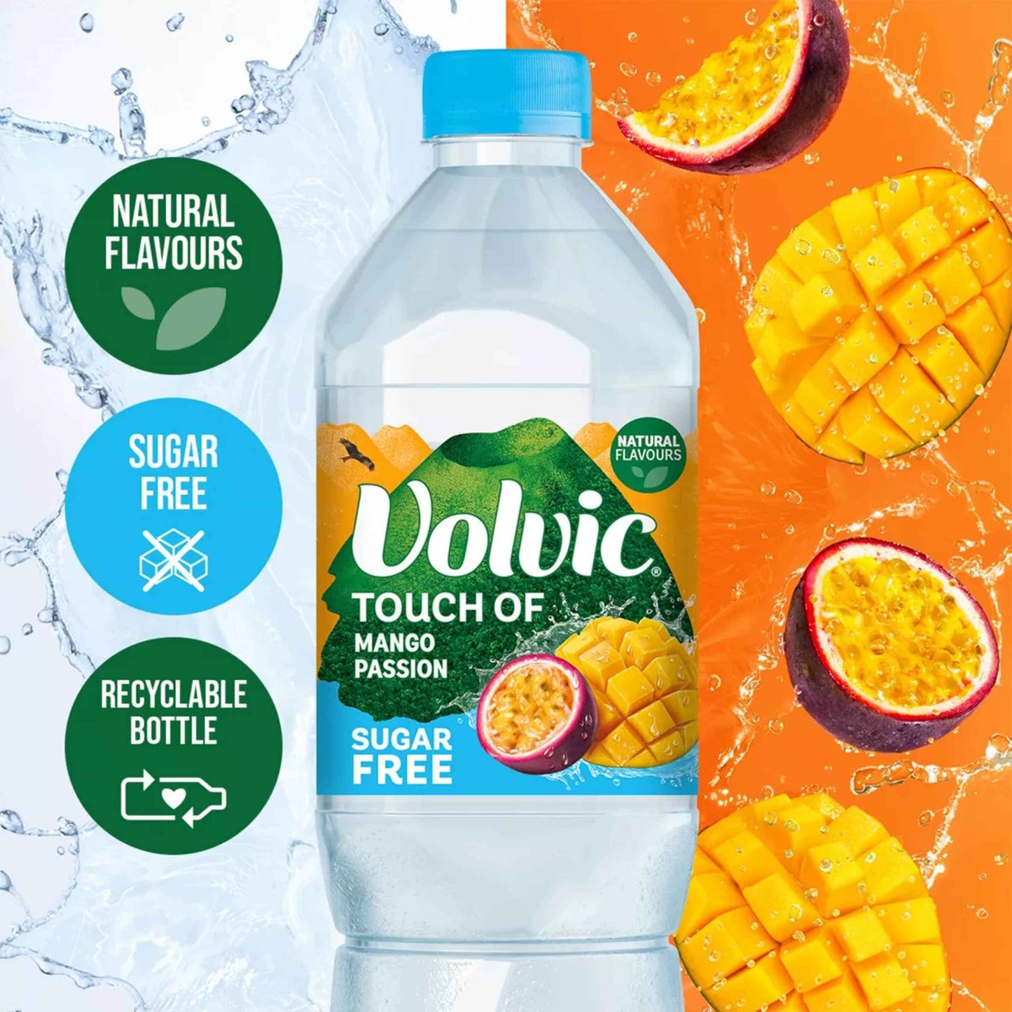 VOLVIC Touch Of Fruit Mango & Passion Fruit Sugar Free Still