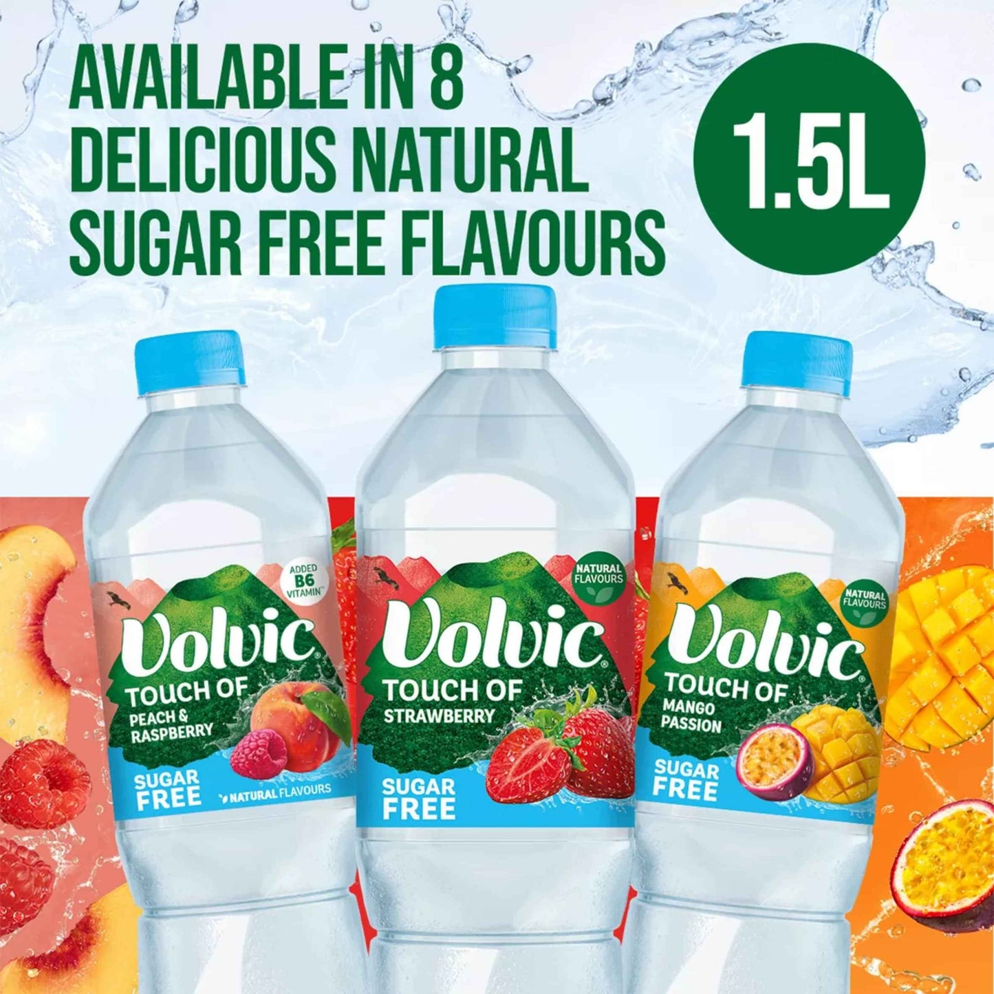 VOLVIC Touch Of Fruit Peach & Raspberry Sugar Free Still Flavoured