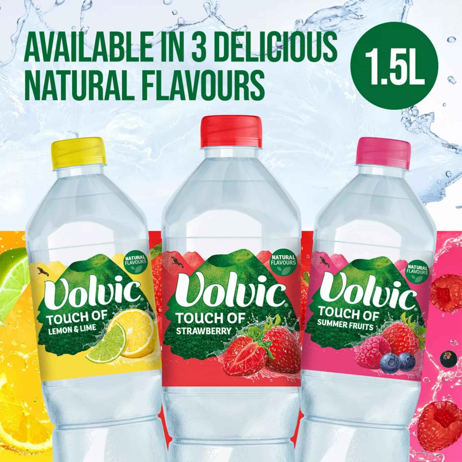 VOLVIC Touch Of Fruit Strawberry Still Flavoured Water 1.5l