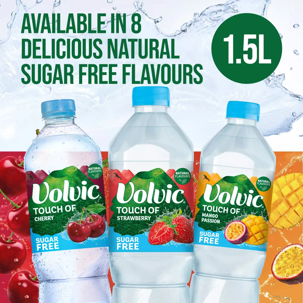 Volvic Touch of Fruit Sugar Free Cherry Natural Flavoured Water 1.5L — image 3