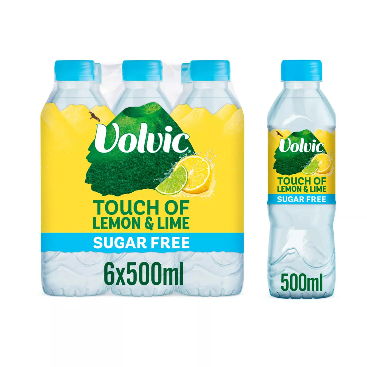 Volvic Touch of Lemon & Lime Sugar Free Flavoured Water 6 x 500ml — image 1