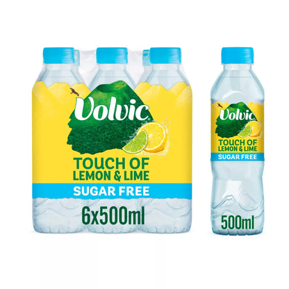 Volvic Touch of Lemon & Lime Sugar Free Flavoured Water 6 x 500ml — image 1