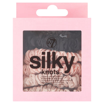 W7 Silky Knots Skinny Silk Hair Scrunchies 6 Pack — image 1