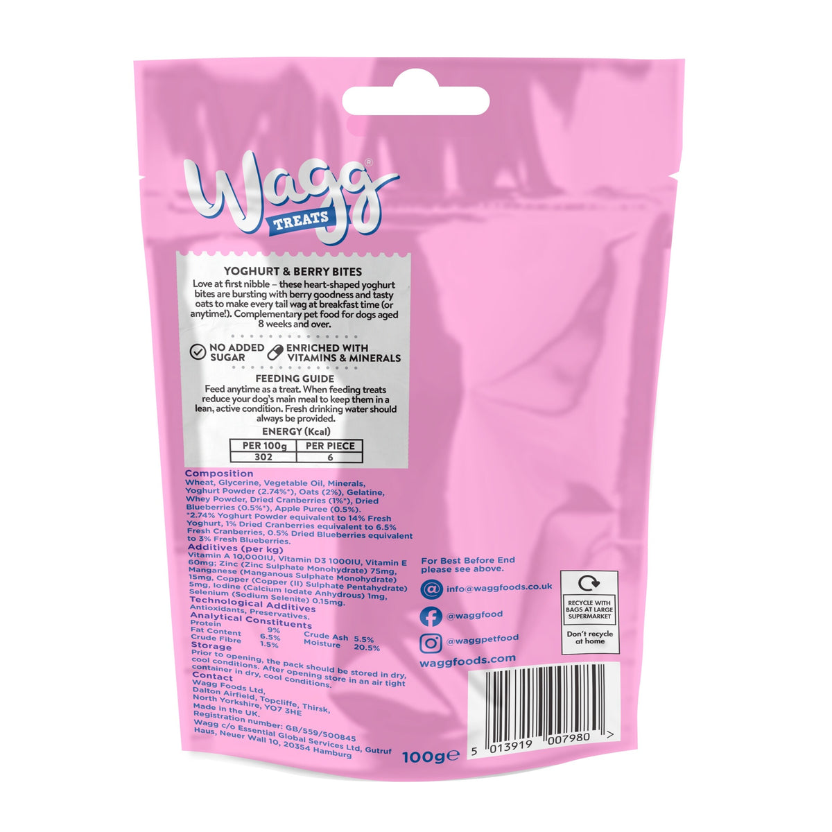 Wagg Dog Food Breakfast Yoghurt & Berries Treats 100g — image 3